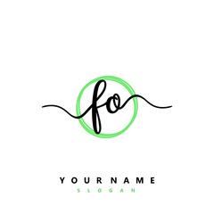 FO Initial handwriting logo vector	