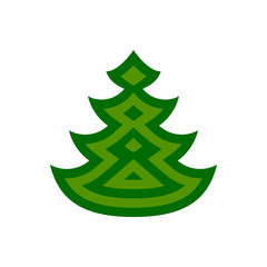 Christmas Tree new year winter flat vector icon