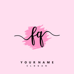 FQ Initial handwriting logo vector	