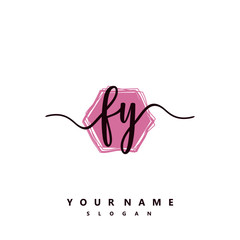 FY Initial handwriting logo vector	
