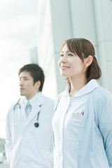 Fototapeta premium 看護師と医師