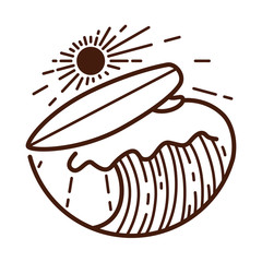 Surf Summer Beach Graphic Illustration Vector Art T-shirt Design