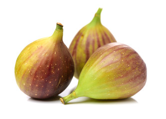 Ripe figs on a white background