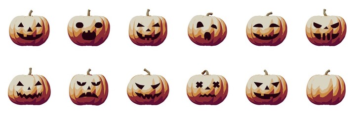 Pumpkin face abstract vintage icons for Halloween