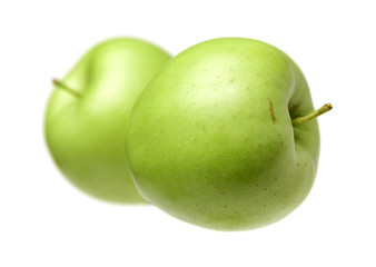 Green apples isolated on white background