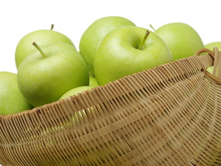 Green apples isolated on white background