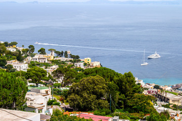 Fototapeta na wymiar Capri, view of the sea and the ship