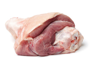raw pork (leg) isolated on white background