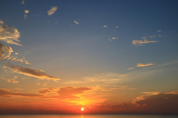 beautiful sunrise on the sea