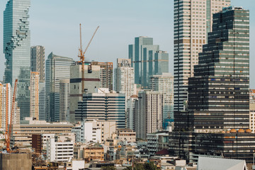Bangkok City skyline with urban skyscrapers