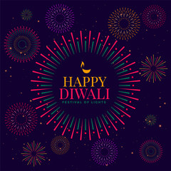 happy diwali celebration firework background festival design