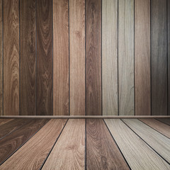 Empty Wood shelve table background wall for displaying or placing product.