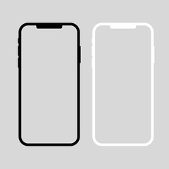 Smartphon templates vector mockup. Black and white devices. Template fof screenshots