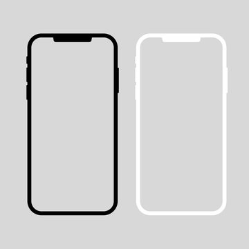 Smartphon templates vector mockup. Black and white devices. Template fof screenshots