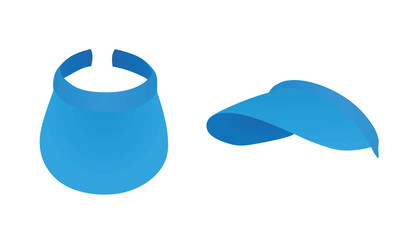 Blue  long visor cap. vector illustration