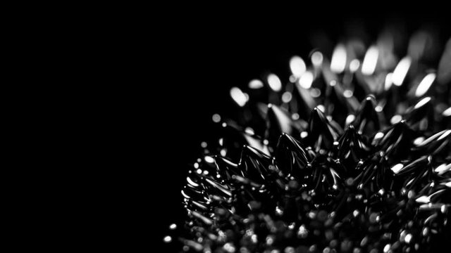 Super Slow Motion Macro Shot of Magnetic Liquid Ferrofluid in Motion at 1000fps.