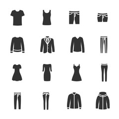 Vector set of clothing icons.