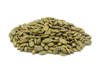 Pumpkin seeds isolated on white 