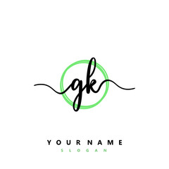 GK Initial handwriting logo vector	