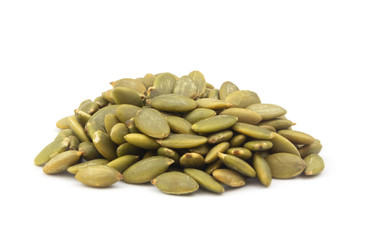 Pumpkin seeds isolated on white background