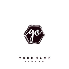 GO Initial handwriting logo vector	