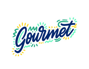 Gourmet concept text logo design template. Design for banner, presentation, background, poster. Editable vector EPS 10 illustration.