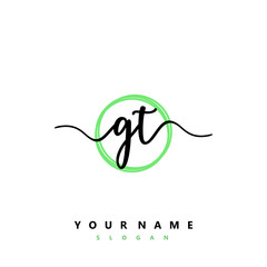 GT Initial handwriting logo vector	