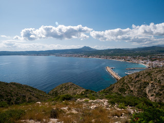 Fototapeta na wymiar aerial view of a coastal city in the Mediterranean