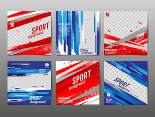 Sport Banner Social Media, Abstract Background, Vector Illustration, Dynamic, grunge Texture. © momo design