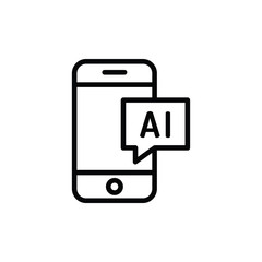 Artificial intelligence icon vector. Linear style sign for mobile concept and web design. Artificial intelligence symbol illustration. Pixel vector graphics - Vector.
