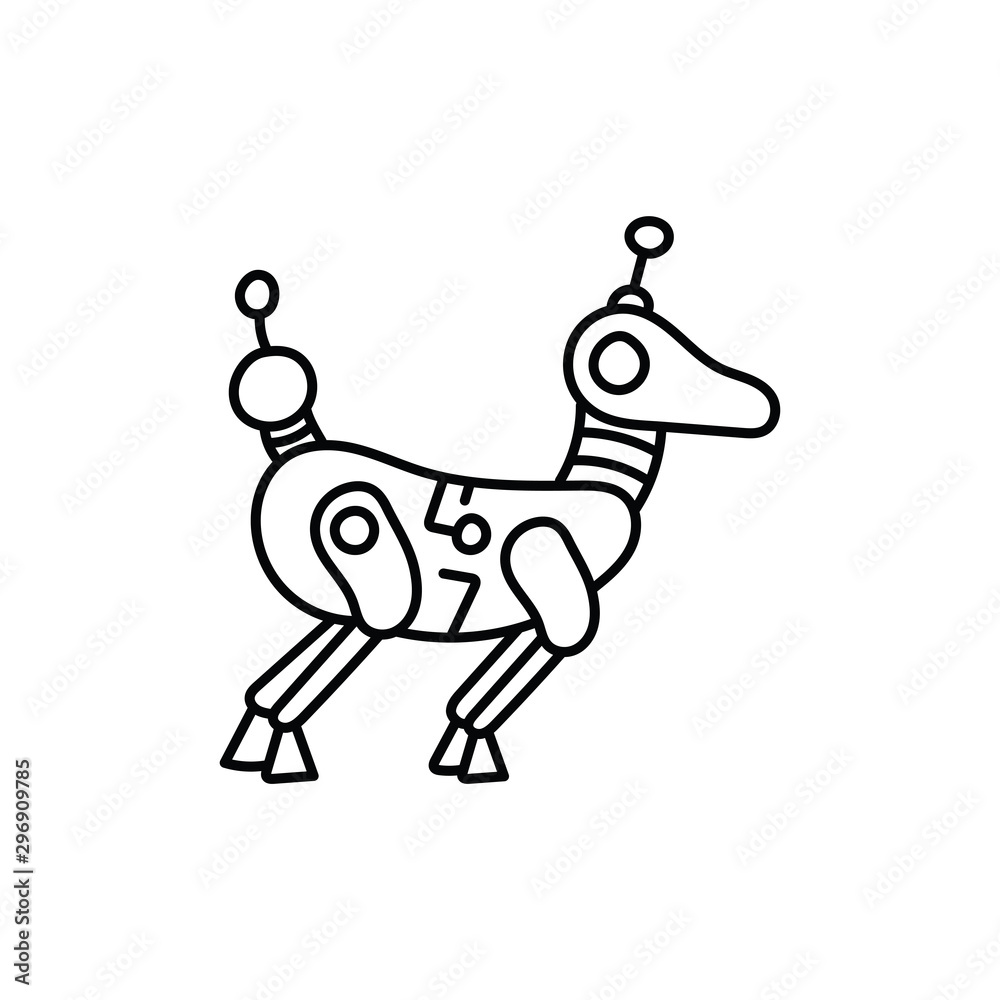 Poster robot icon vector. linear style sign for mobile concept and web design. robot symbol illustration. p