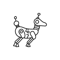 robot icon vector. Linear style sign for mobile concept and web design. robot symbol illustration. Pixel vector graphics - Vector.