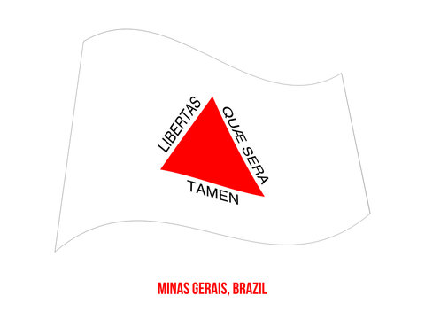 Minas Gerais Flag Waving Vector Illustration on White Background. States Flag of Brazil.