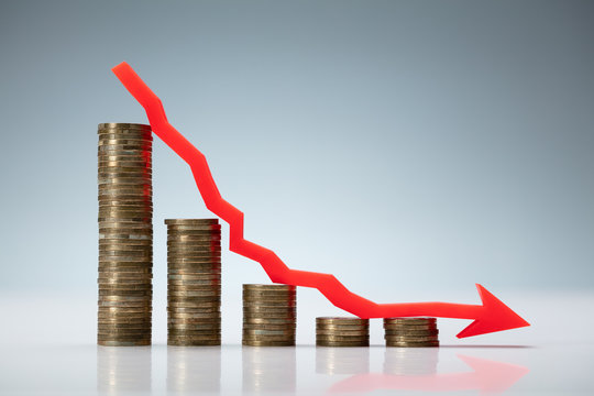 Decreasing Graph Made Of Stacked Coins