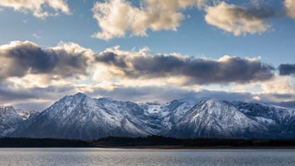 Mountain covered by snow and cloud in Grand Teton National Park