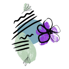 Greeting Card with Floral Elements.