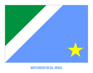 Mato Grosso do Sul Flag Vector Illustration on White Background. States Flag of Brazil.