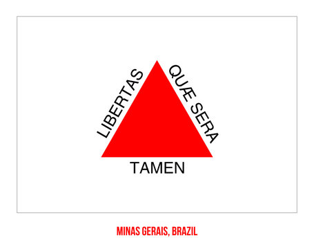 Minas Gerais Flag Vector Illustration on White Background. States Flag of Brazil.