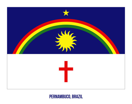 Pernambuco Flag Vector Illustration on White Background. States Flag of Brazil.