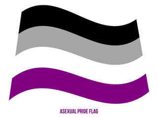 Obraz premium Asexual Pride Flag Waving Vector Illustration Designed with Correct Color Scheme