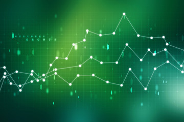2d rendering Stock market online business concept. business Graph 