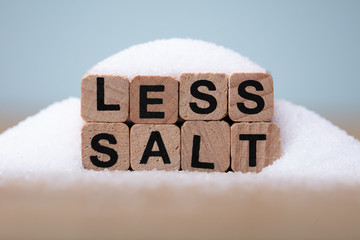Less Salt Word Covered With Salt