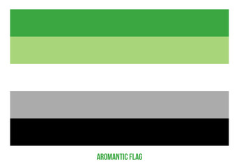 Aromantic Flag Vector Illustration Designed with Correct Color Scheme