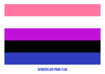 Obraz premium Genderfluid Pride Flag Vector Illustration Designed with Correct Color Scheme.
