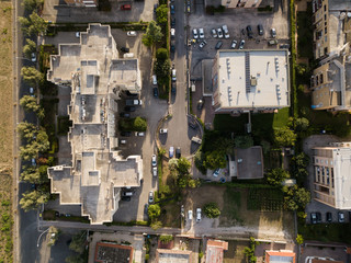 Top view of houses shot on a quadrocopter in Terracina, Latina Province, Lazio, Italy