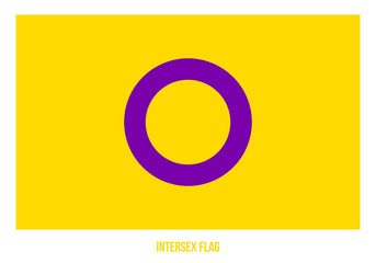 Intersex Flag Vector Illustration Designed with Correct Color Scheme.