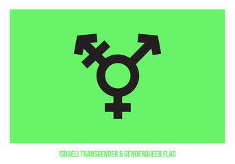 Fototapeta premium Israeli Transgender & Genderqueer Flag Vector Illustration Designed with Correct Color Scheme.