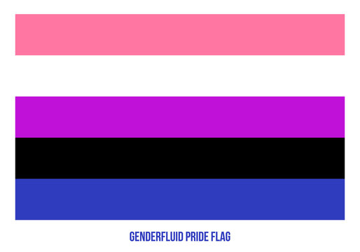 Genderfluid Pride Flag Vector Illustration Designed with Correct Color Scheme.