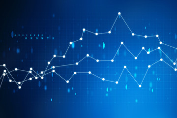 2d rendering Stock market online business concept. business Graph 