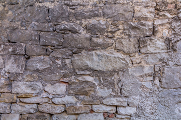Detail of an old stone wall
